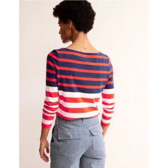 Boden Red White Blue Longsleeve Top Size 4 - Picture 6 of 6